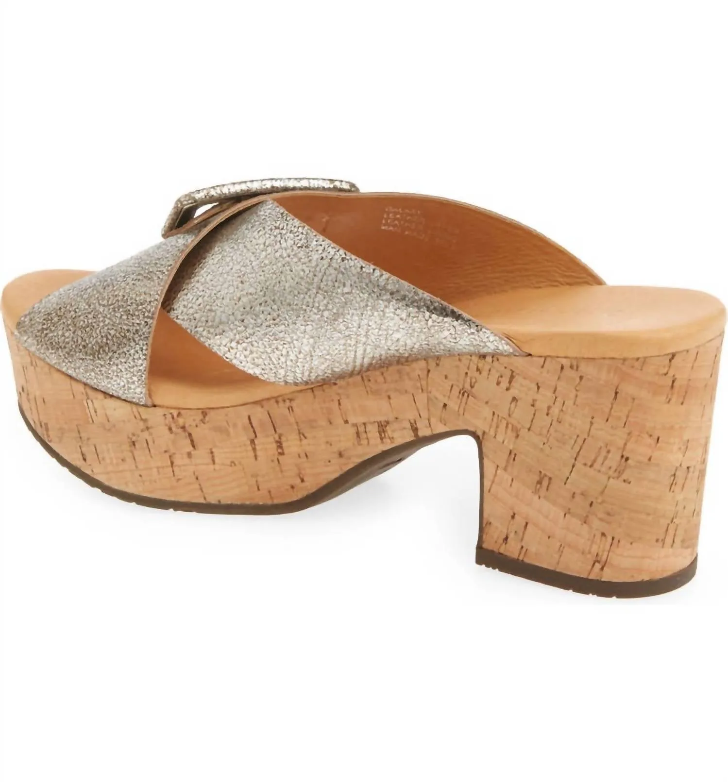 Women's Galaxy Criss Cross Platform Slide In Grey Leather