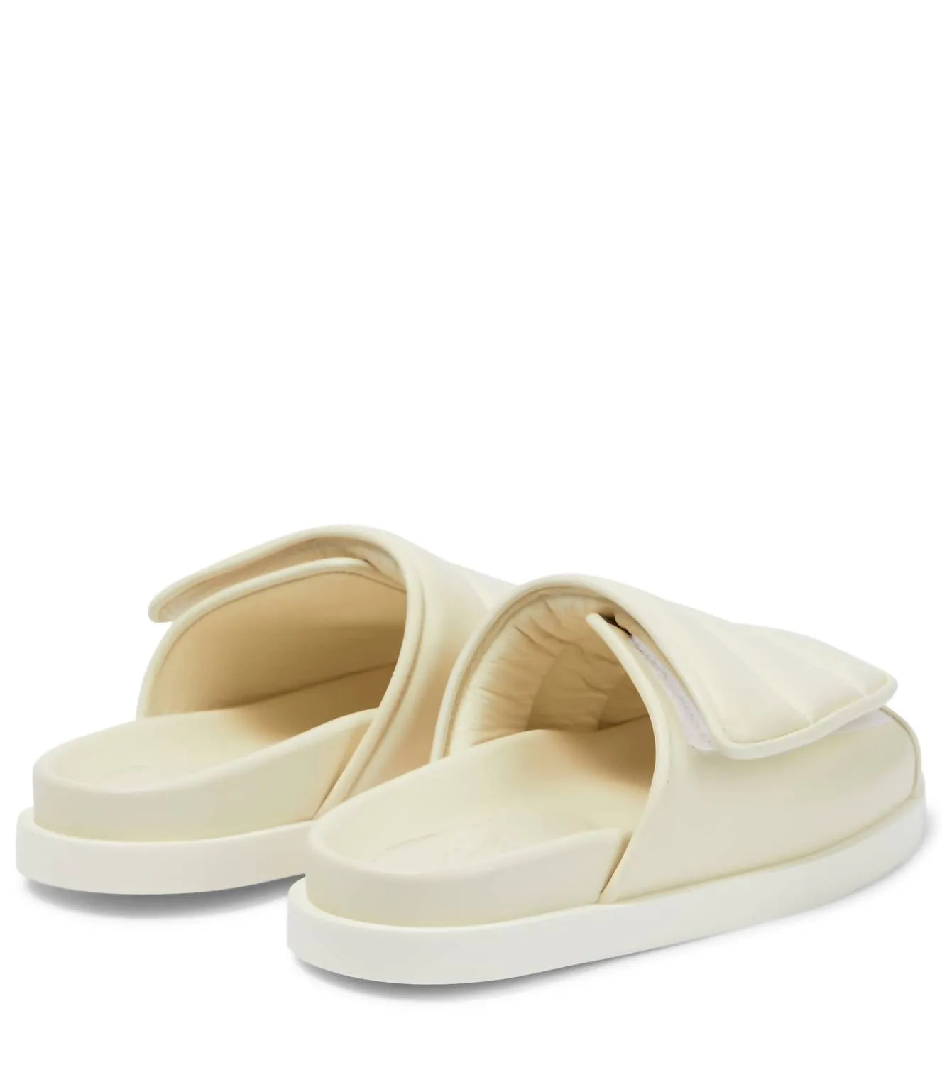 Women's Gia 3 Padded Leather Slides In Ivory