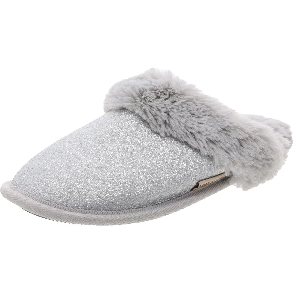 Womens Glitter Metallic Slide Slippers