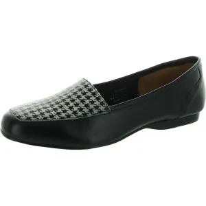 Womens Houndstooth Leather Loafers
