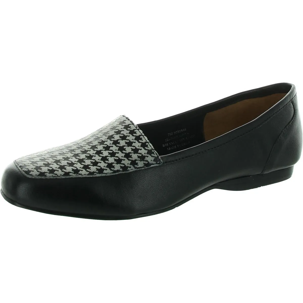Womens Houndstooth Leather Loafers