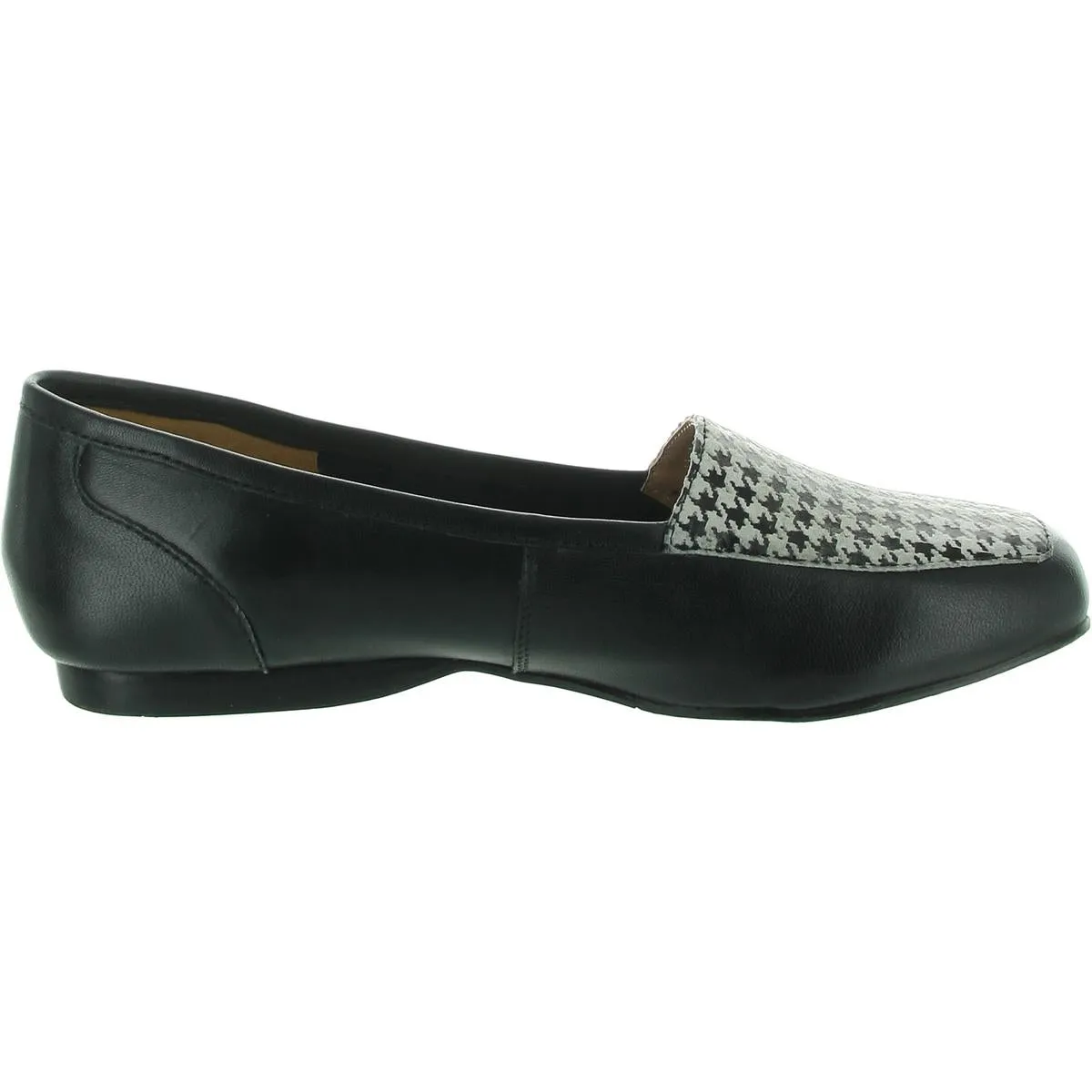 Womens Houndstooth Leather Loafers