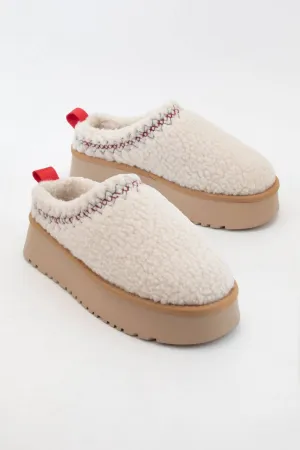 Women's Isaac Platform Sherpa Slipper In Off White