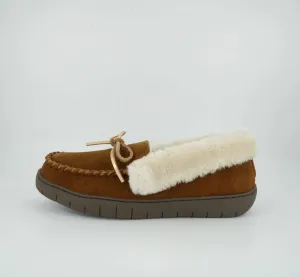 Women's Ivy Suede Moccasin Slipper In Brown