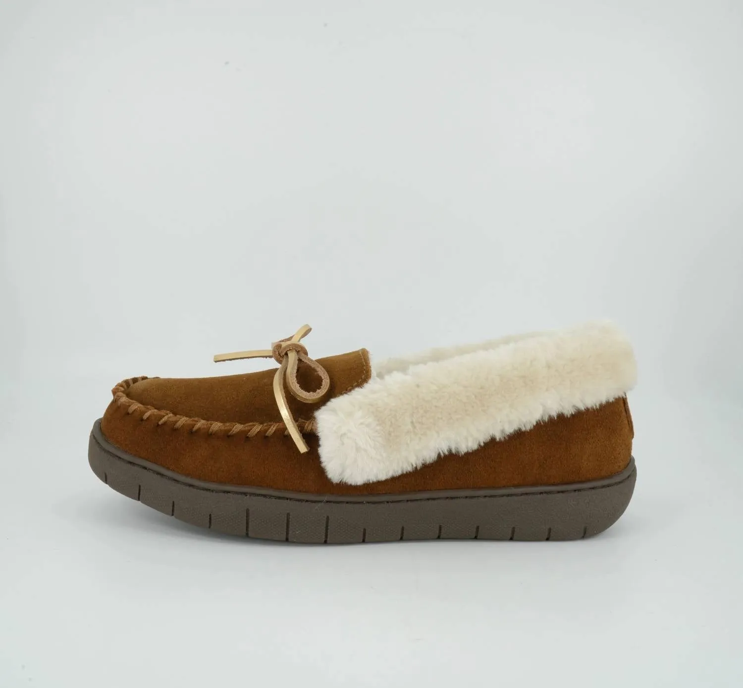 Women's Ivy Suede Moccasin Slipper In Brown