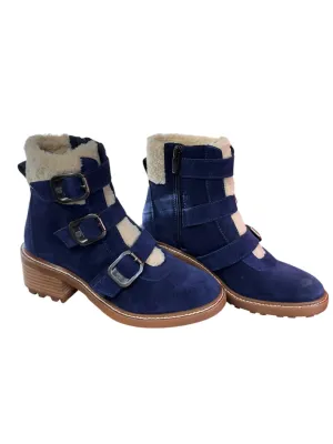 Women's Klerica Leather Boots In Navy