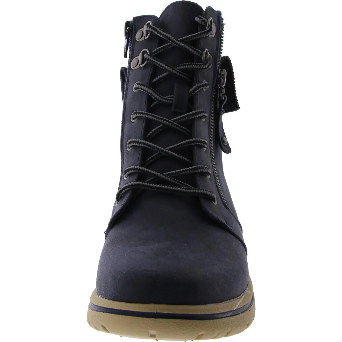 Womens Lace Up Mixed Media Winter & Snow Boots
