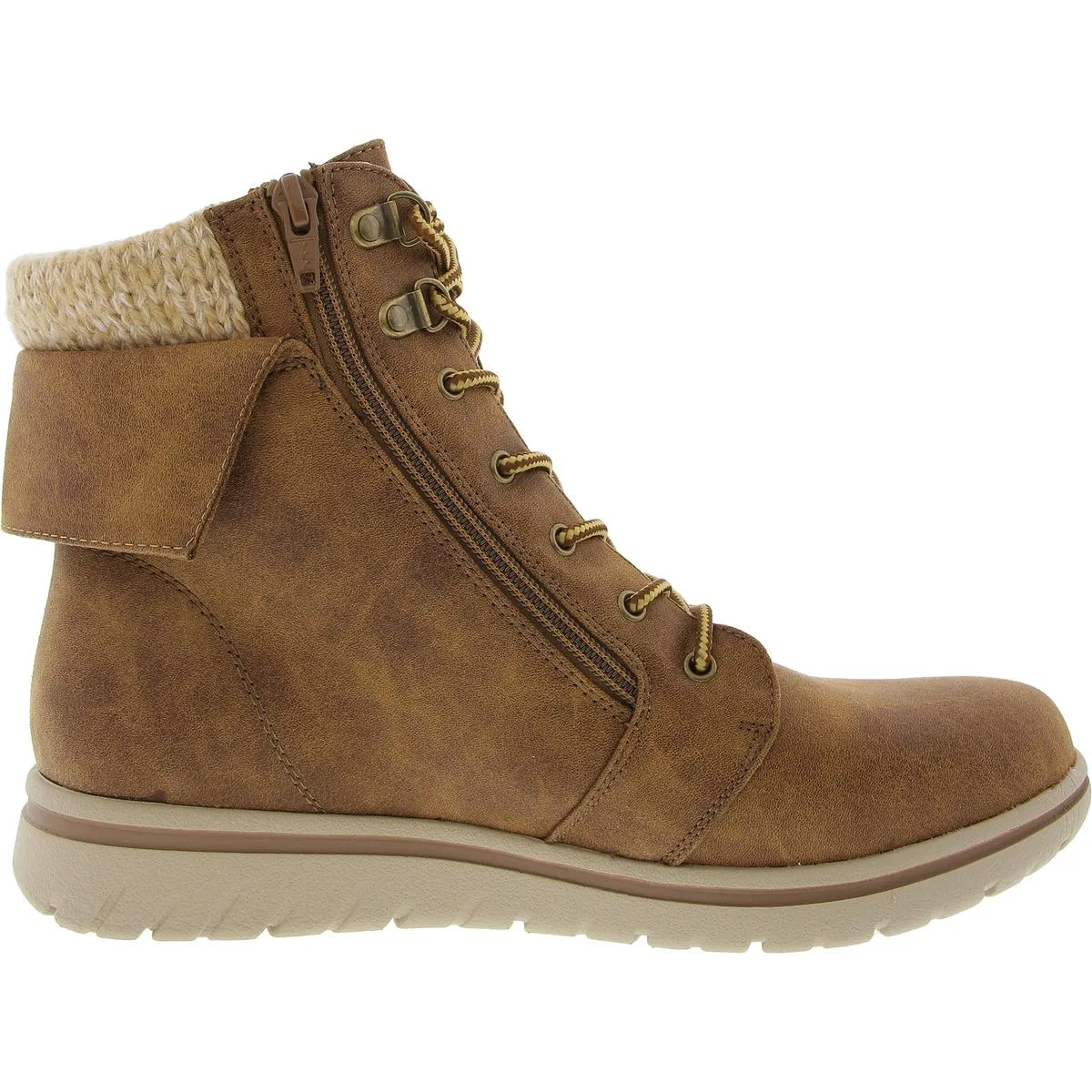 Womens Lace Up Mixed Media Winter & Snow Boots