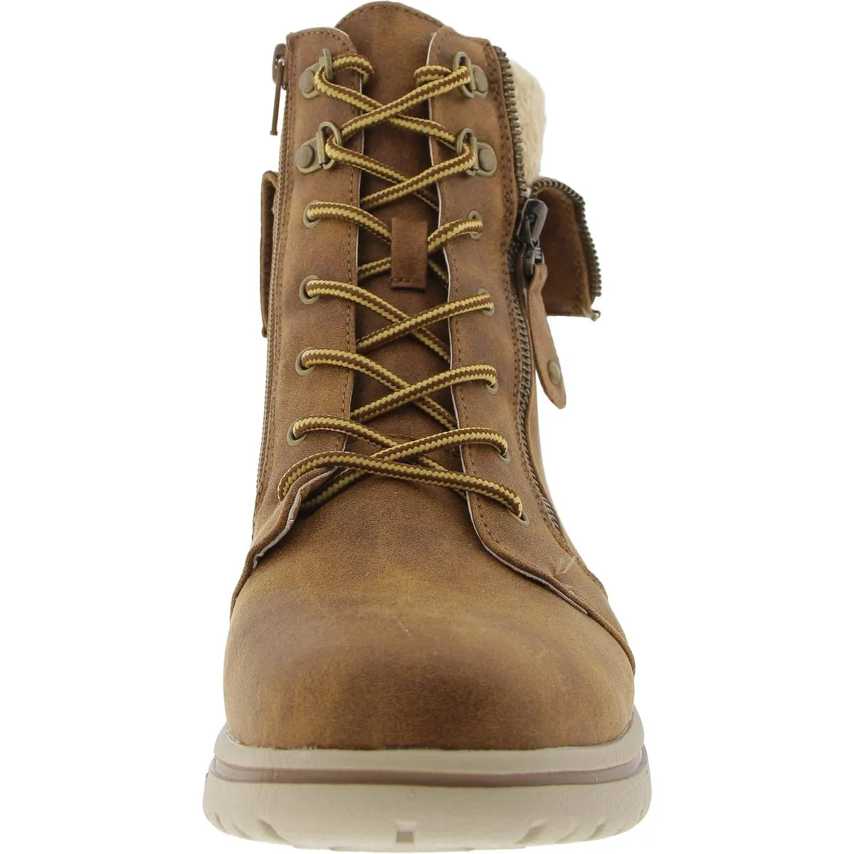 Womens Lace Up Mixed Media Winter & Snow Boots