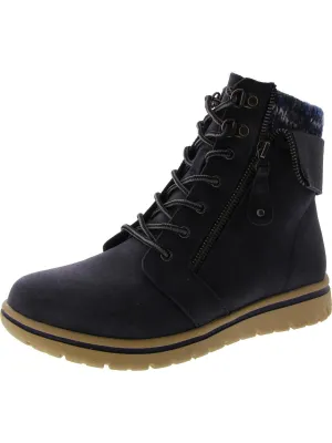 Womens Lace Up Mixed Media Winter & Snow Boots