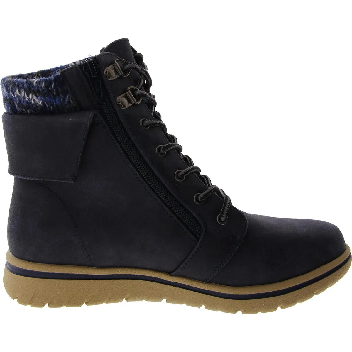 Womens Lace Up Mixed Media Winter & Snow Boots
