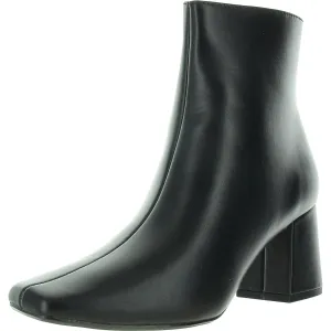Womens Laceless Faux Leather Ankle Boots