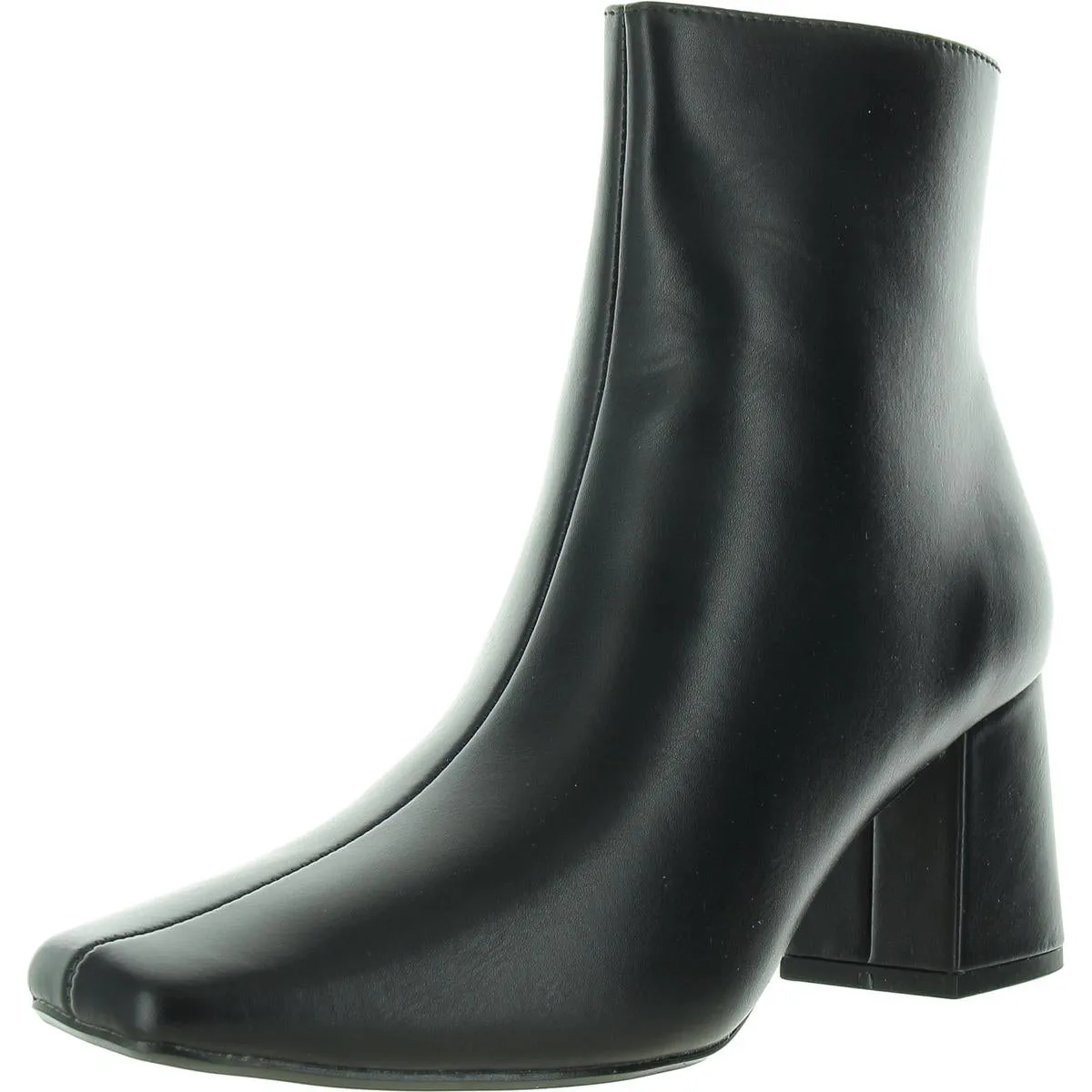 Womens Laceless Faux Leather Ankle Boots