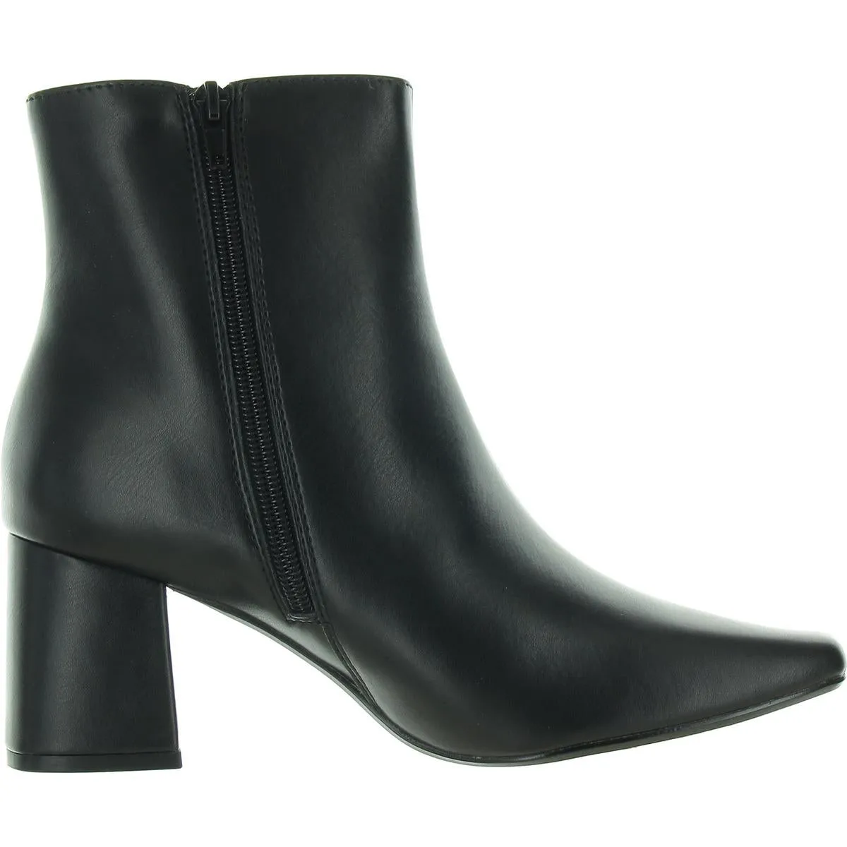 Womens Laceless Faux Leather Ankle Boots