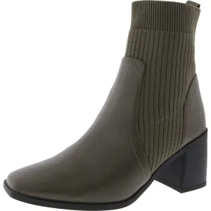 Womens Laceless Faux Leather Ankle Boots