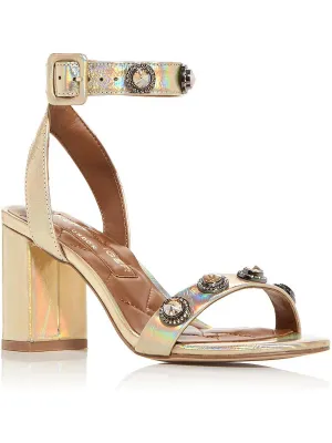 Womens Leather Block Heel Heels