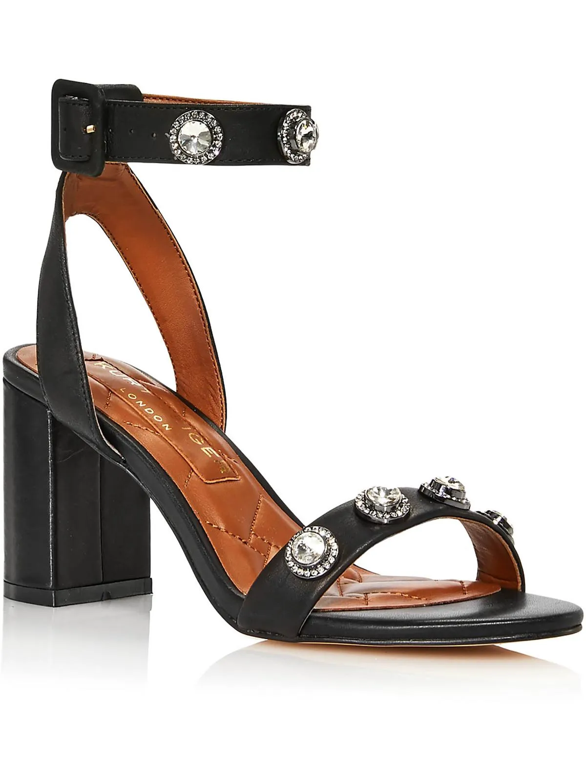 Womens Leather Block Heel Heels