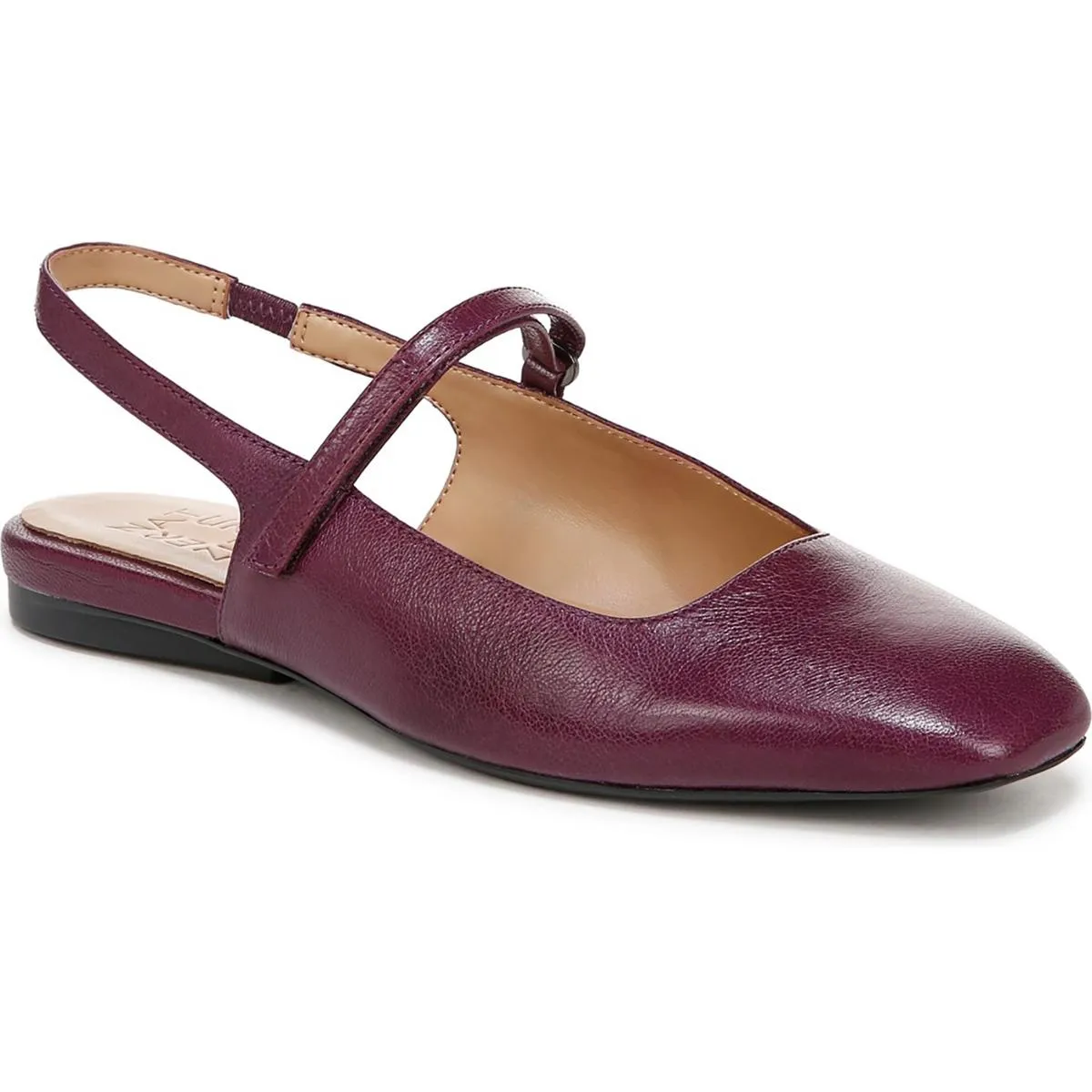 Womens Leather Slip On Slingbacks