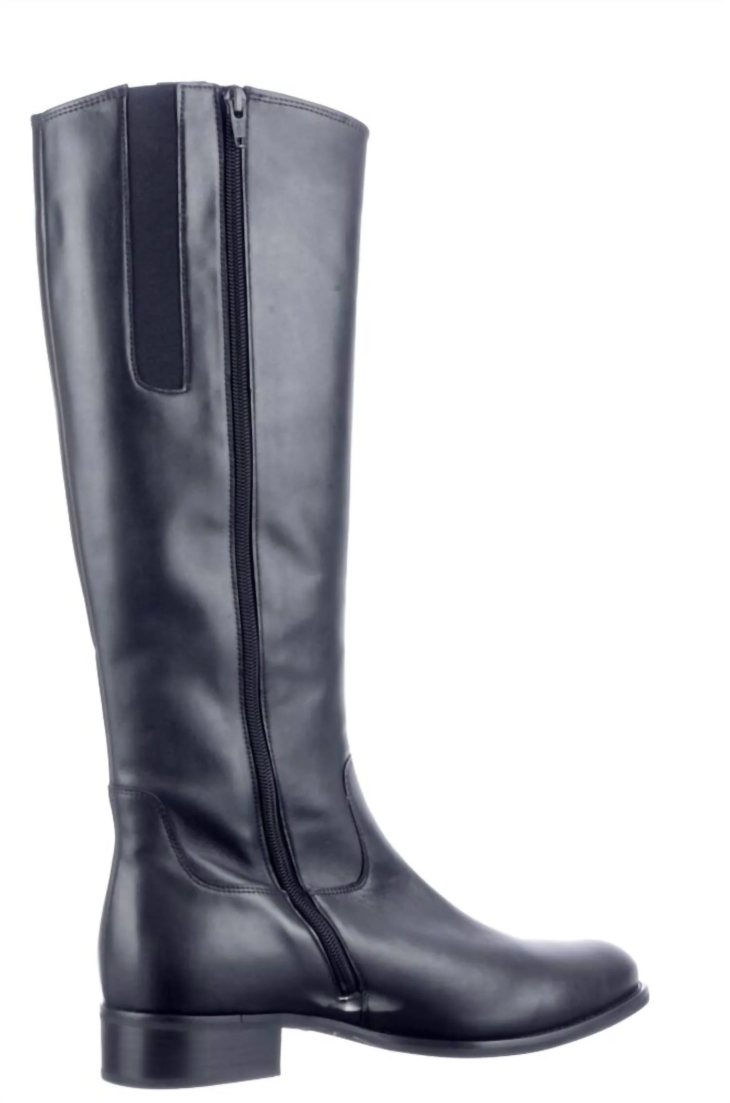 Women's Leather Tall Boots In Black
