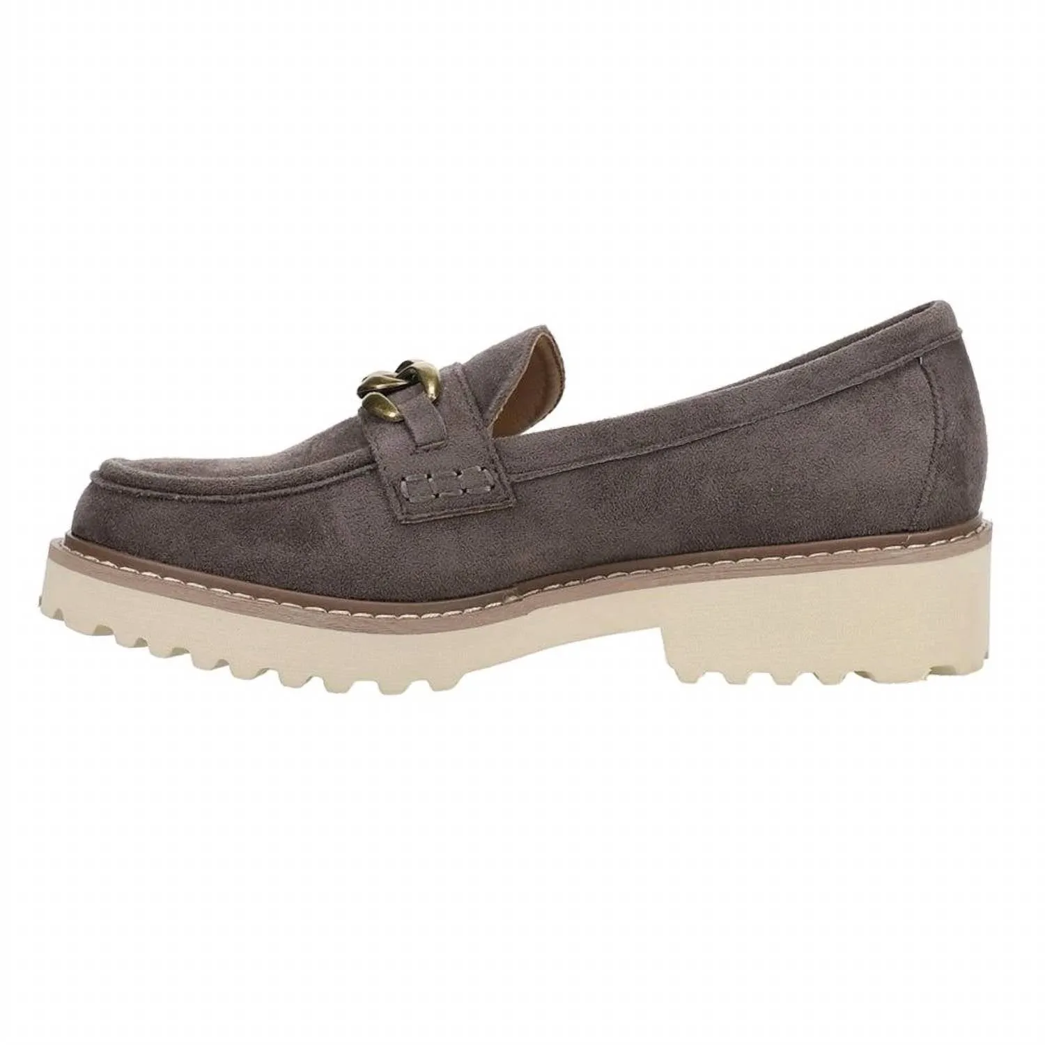 Women's Literally Loafer In Light Grey Faux Suede