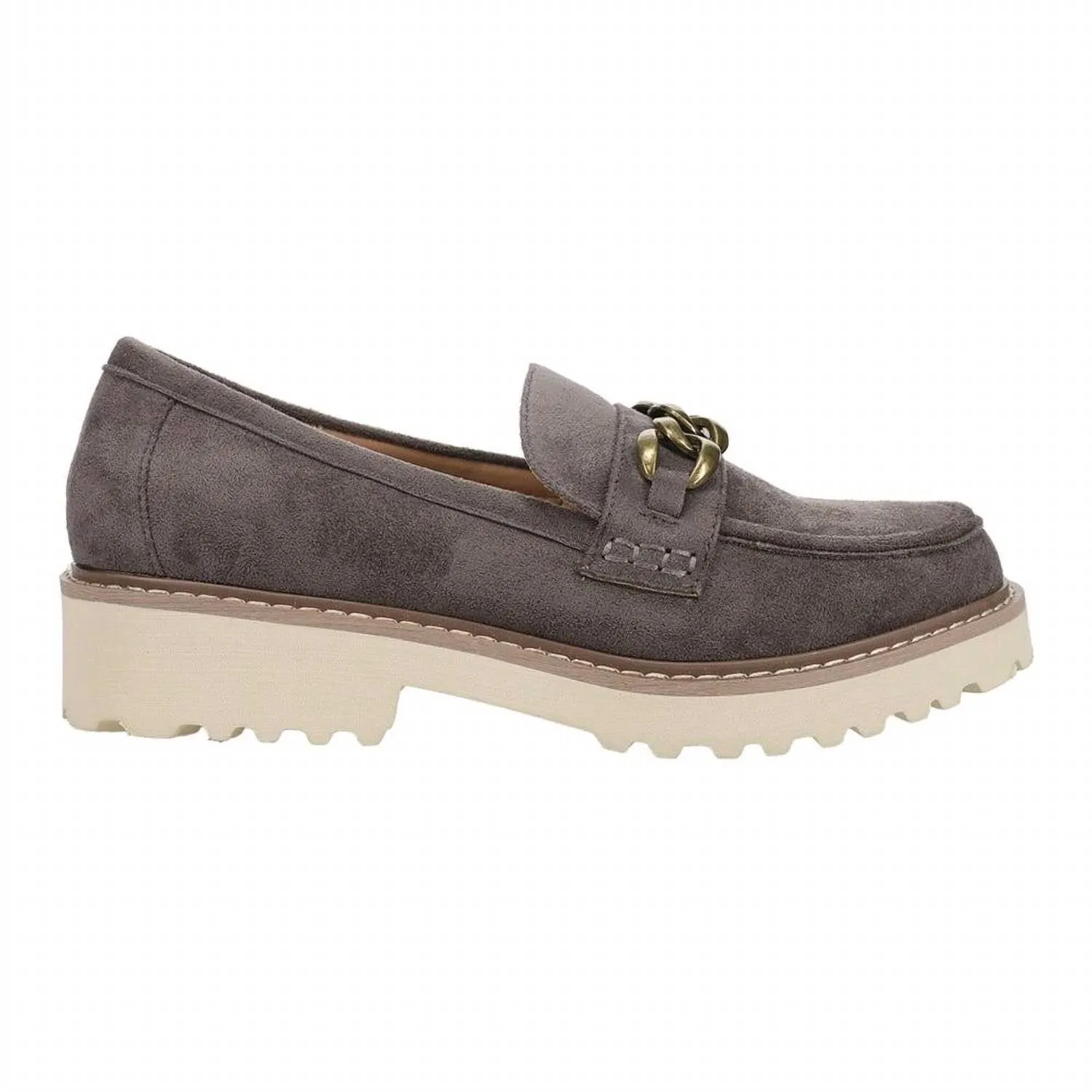 Women's Literally Loafer In Light Grey Faux Suede