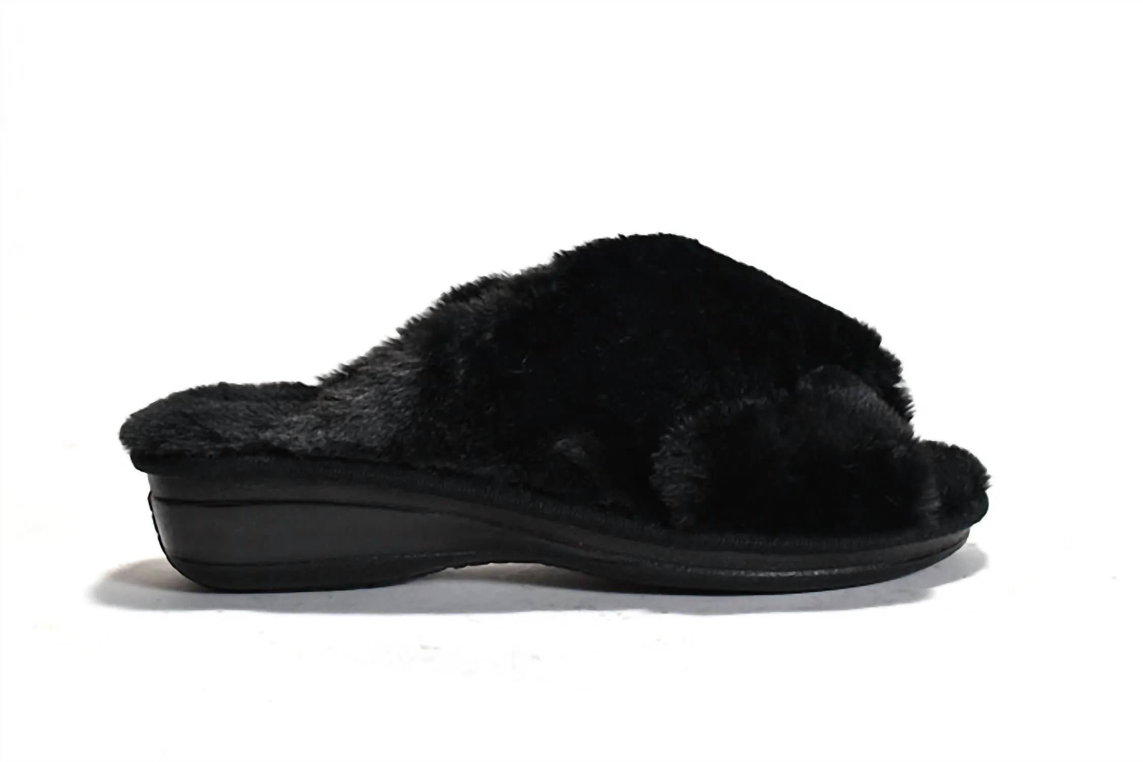 Women's Mary Criss-Cross Peep-Toe Slipper In Black