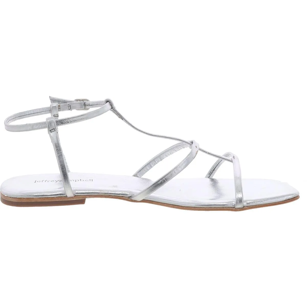 Womens Metallic Leather Strappy Sandals