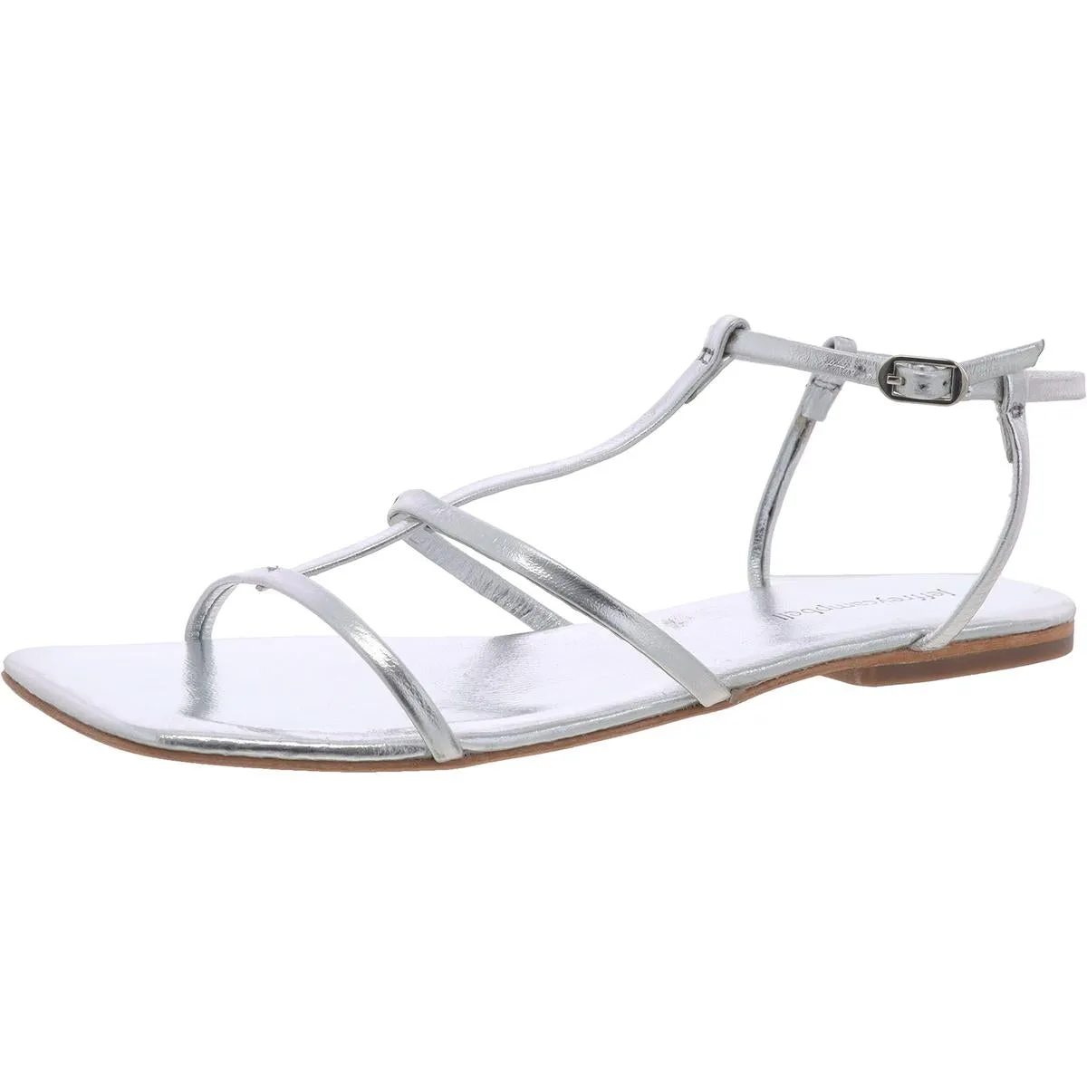 Womens Metallic Leather Strappy Sandals