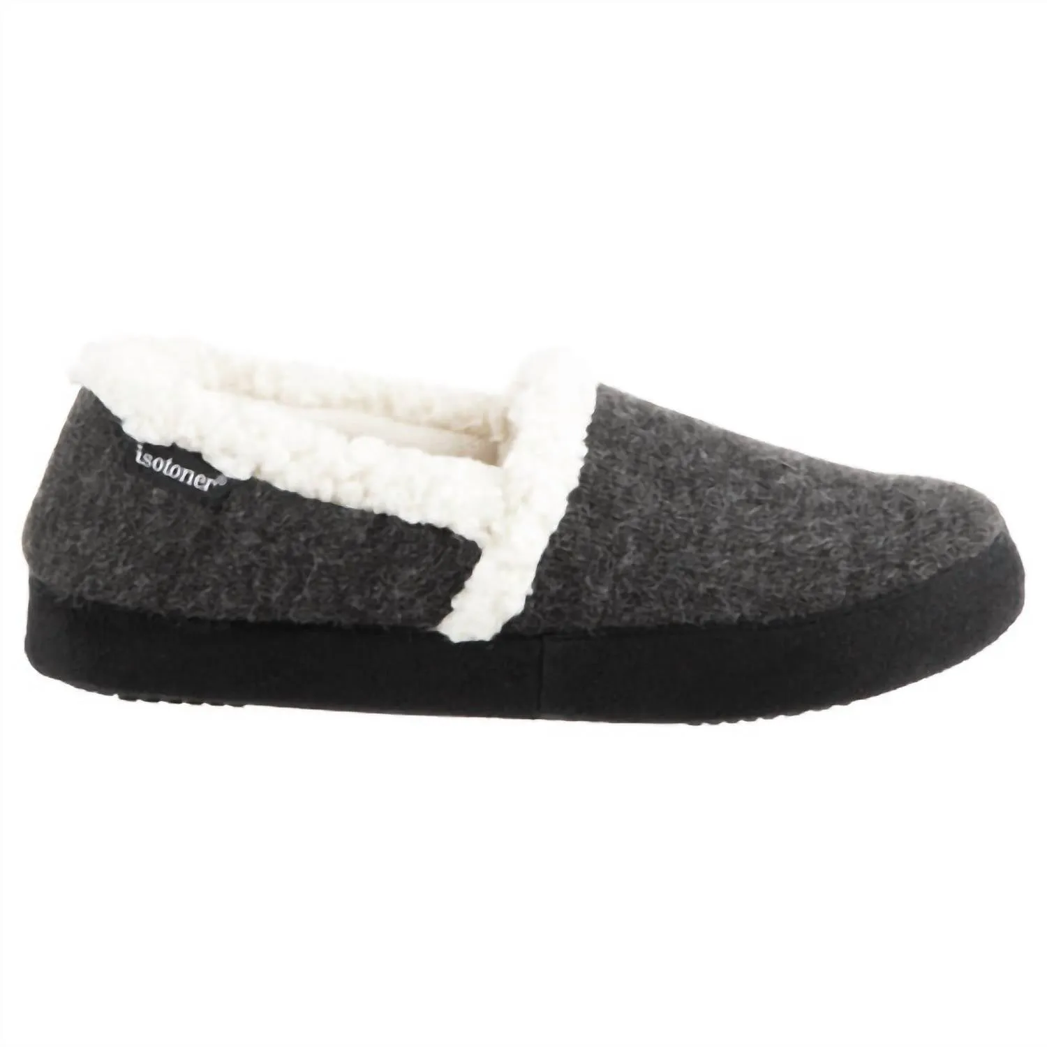 Womens Microsuede Marisol Closed Back Slipper In Black
