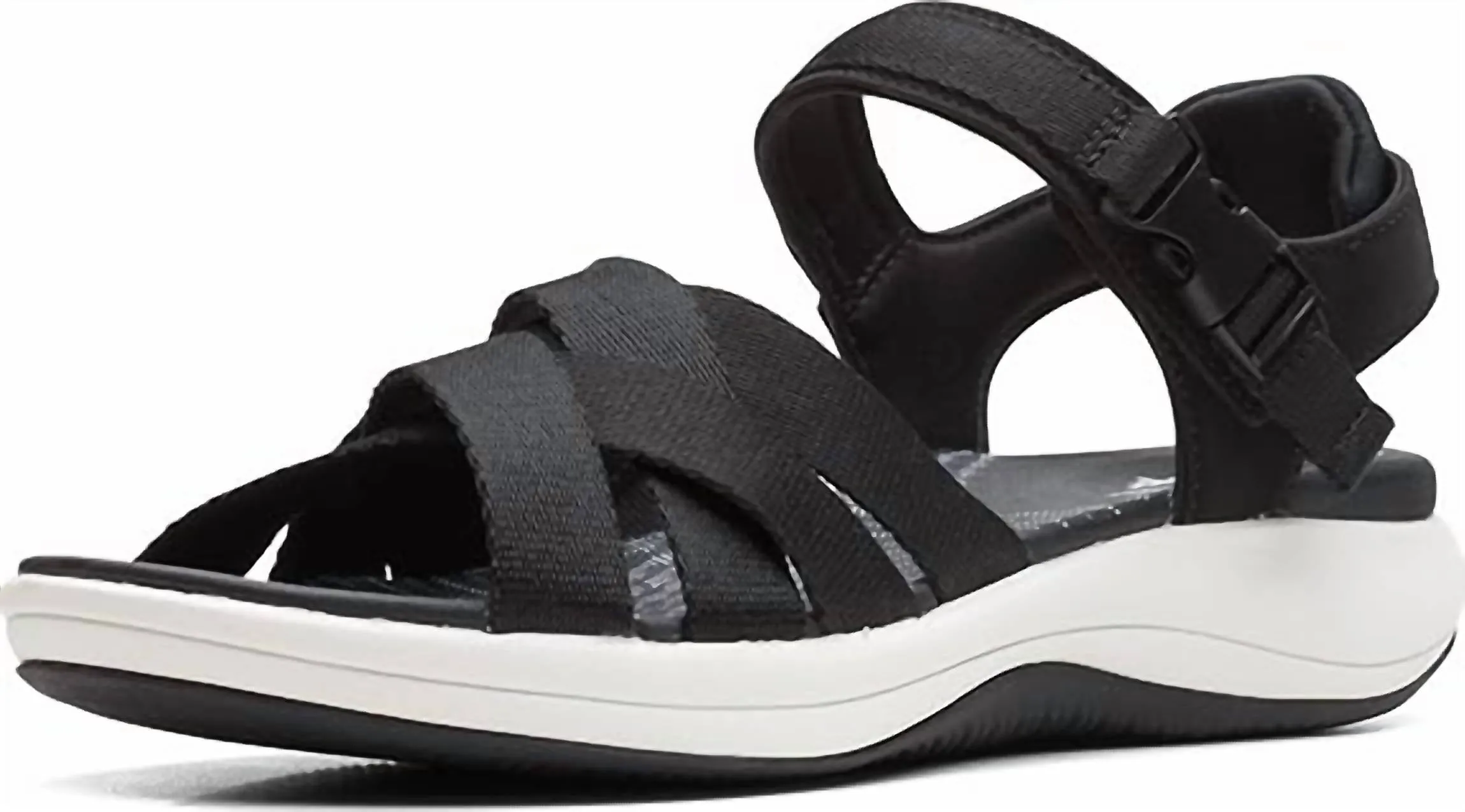 Women's Mira Tide Flat Sandal In Black Textile