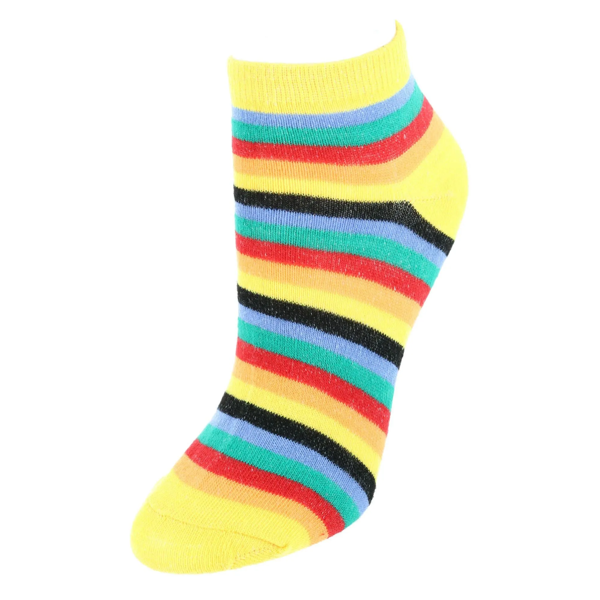 Women's Multi-Color Striped Low Cut Socks (6 Pack)