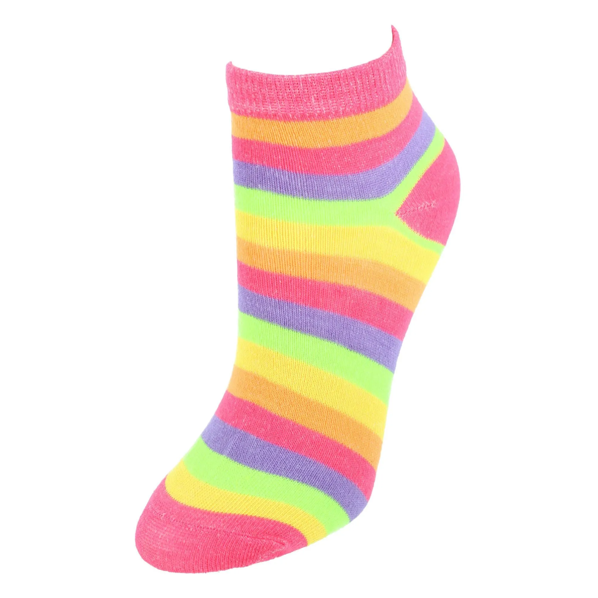 Women's Multi-Color Striped Low Cut Socks (6 Pack)