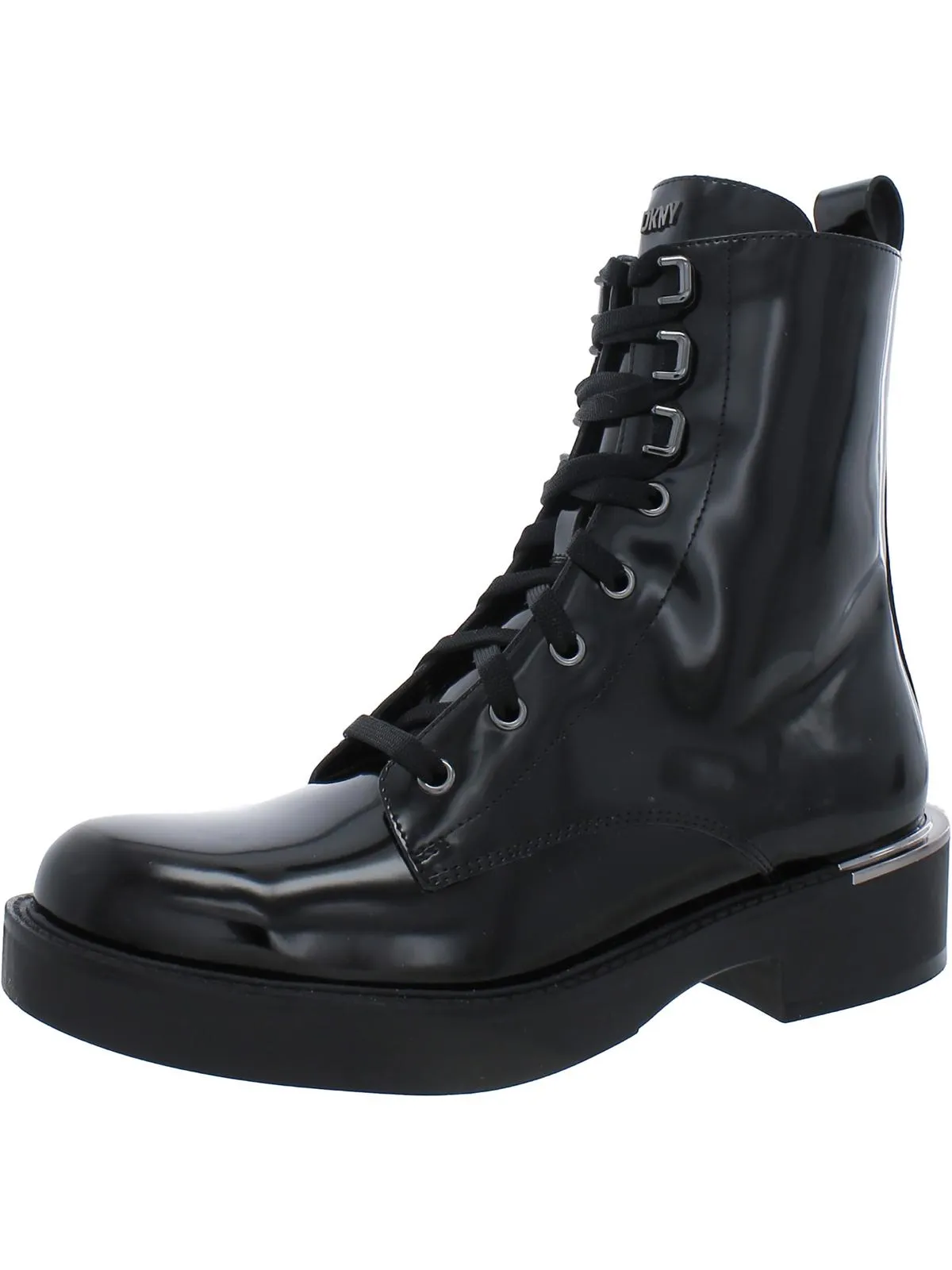 Womens Patent Leather Casual Combat & Lace-Up Boots