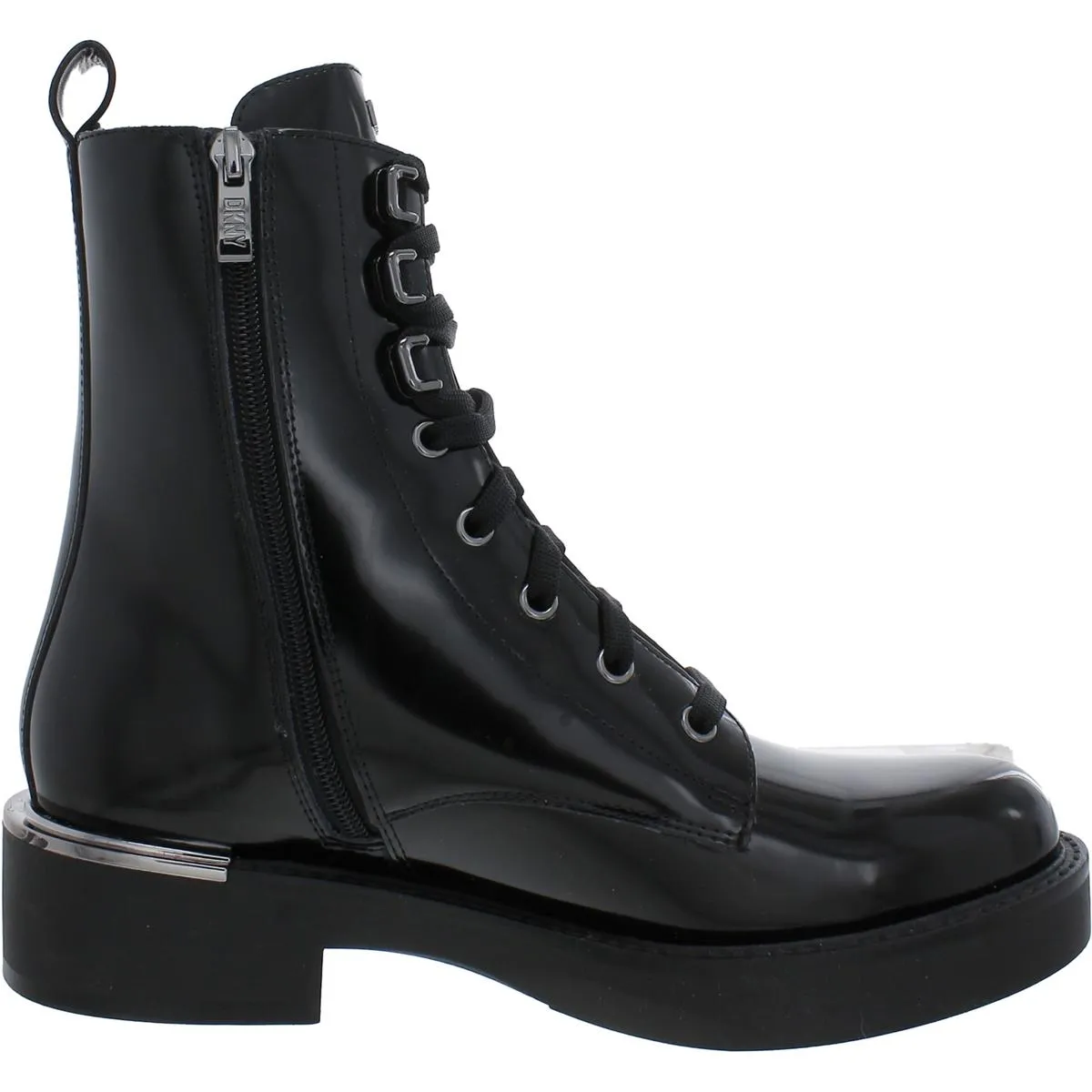 Womens Patent Leather Casual Combat & Lace-Up Boots
