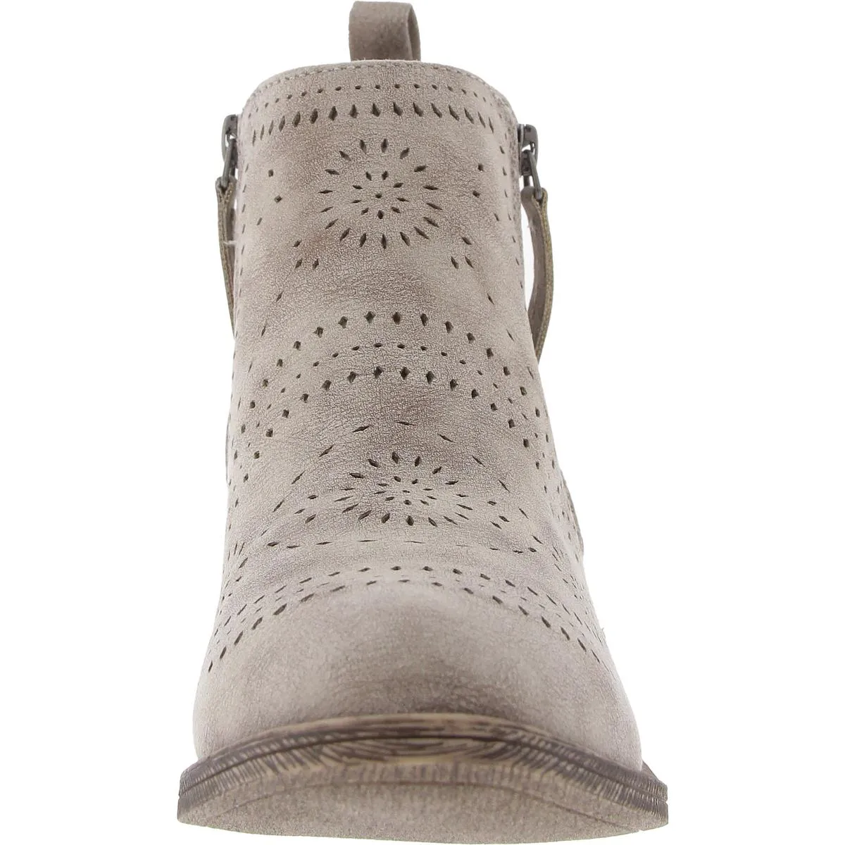 Womens Perforated Man Made Ankle Boots