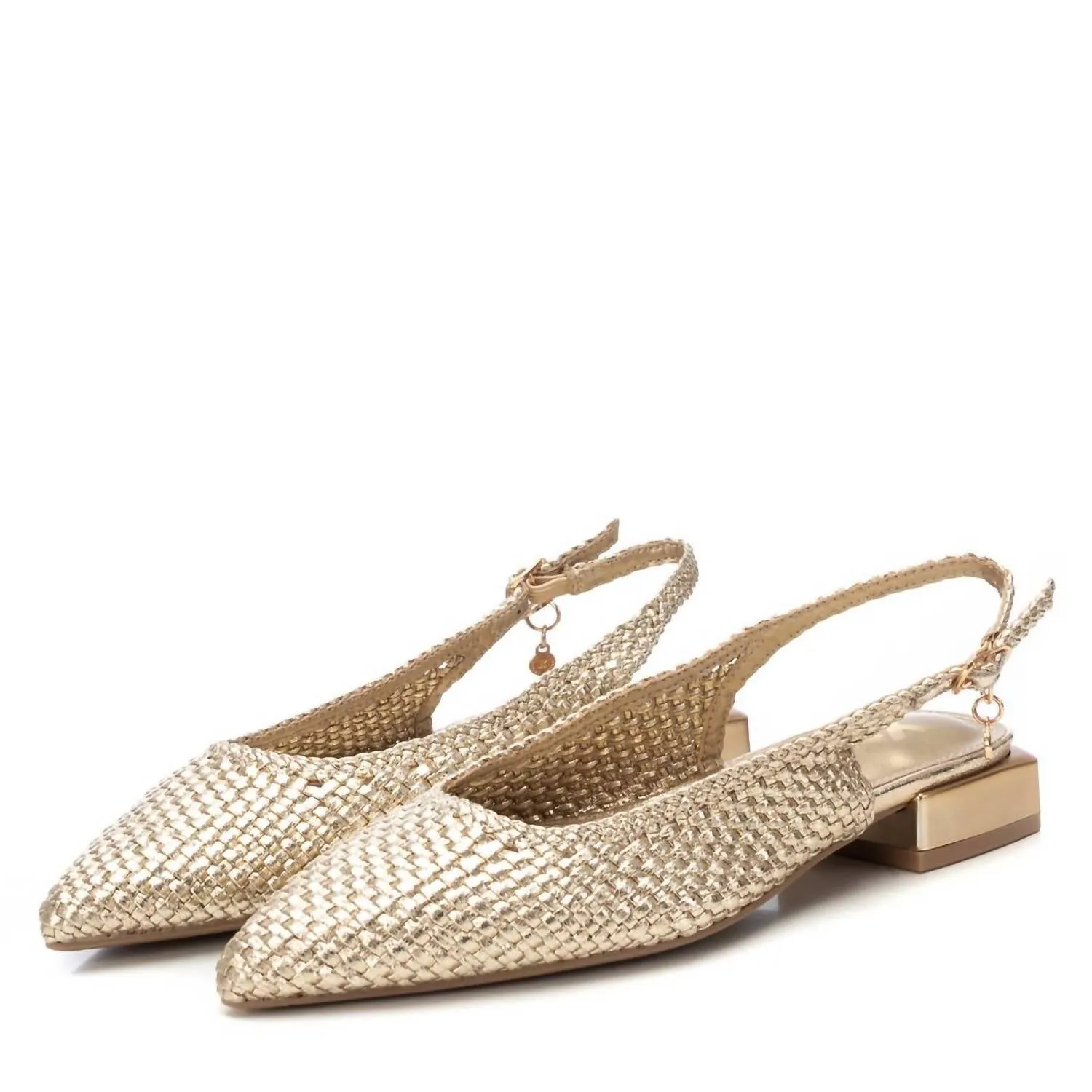 Women's Pointy Toe Flat Shoes In Gold