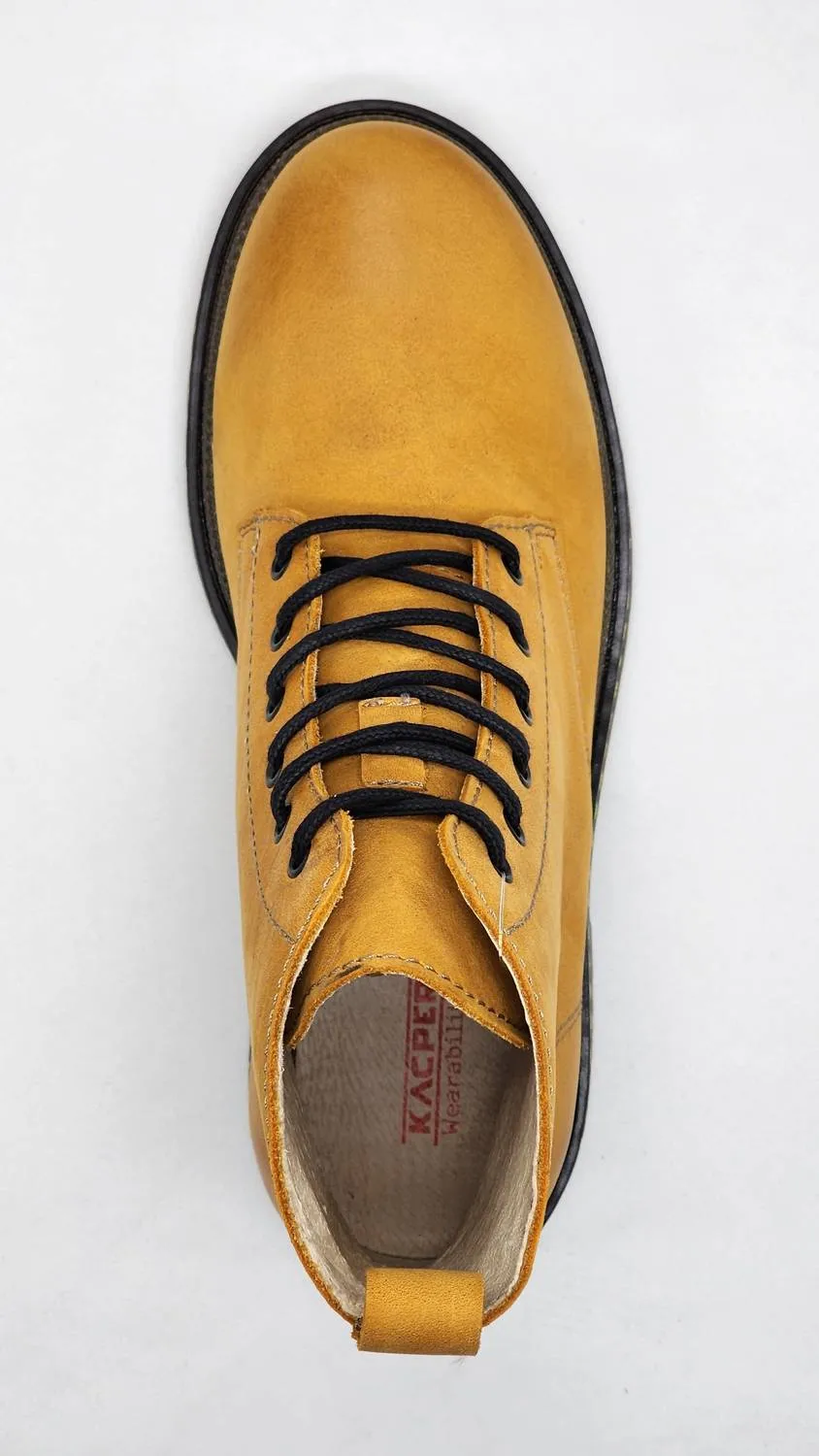 Women's Premium Nubuck Leather Boots In Yellow