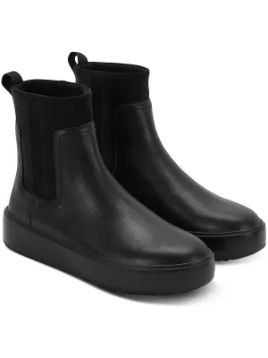 Womens Pull On Round Toe Ankle Boots