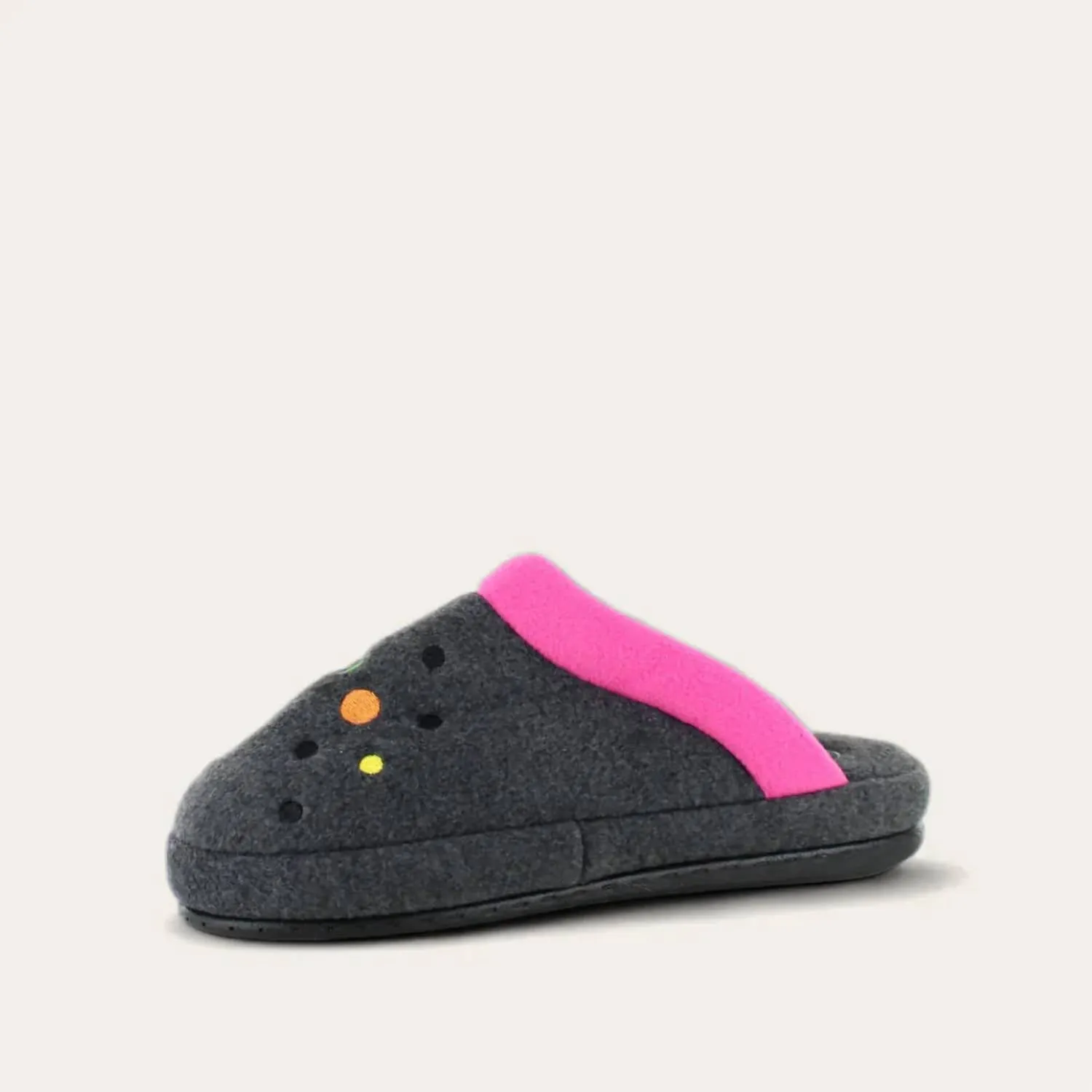 Women's Repose Slippers In Grey/pink Circles