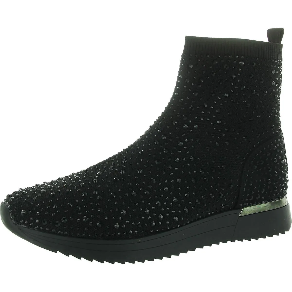 Womens Rhinestone Man Made Slip-On Sneakers