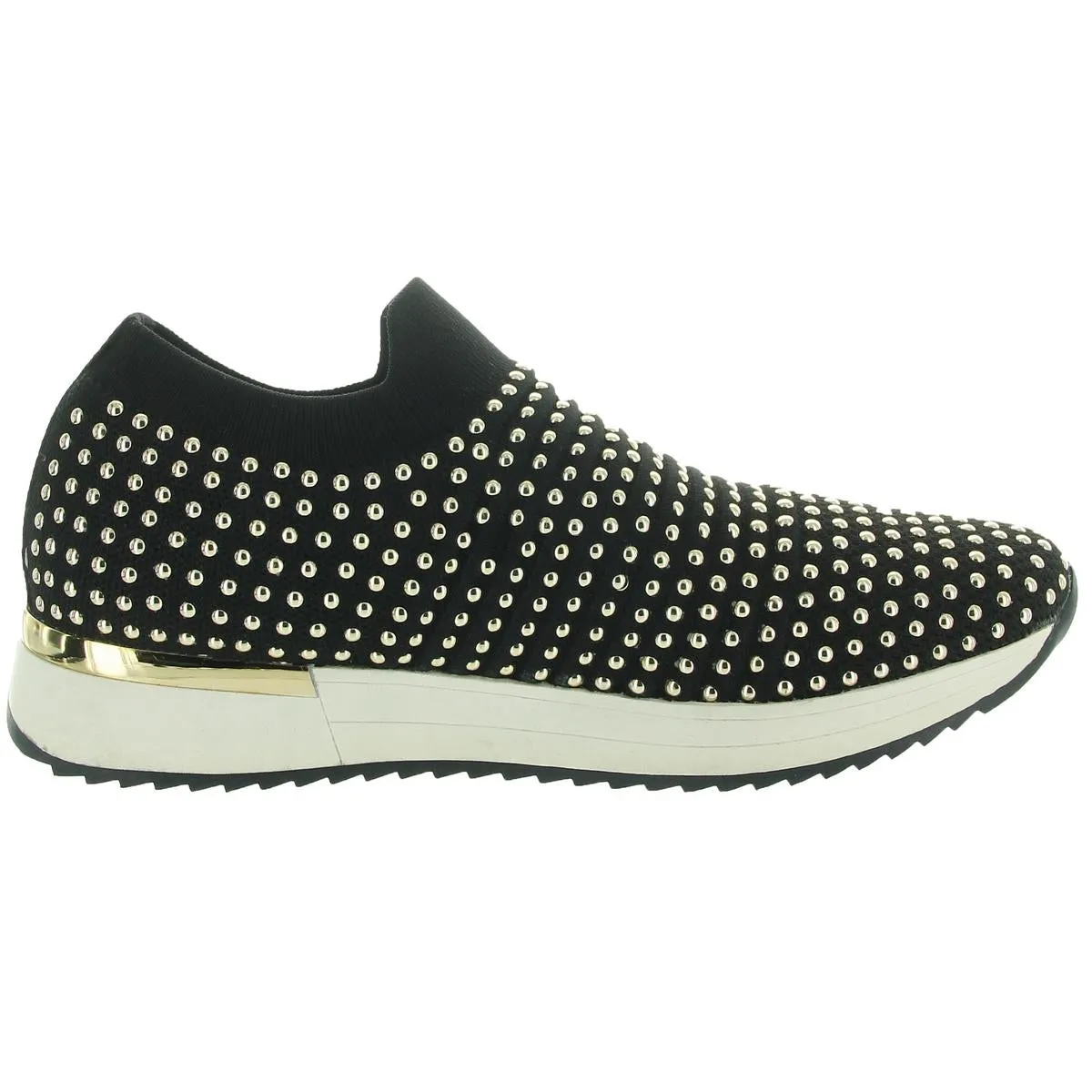 Womens Rhinestone Man Made Slip-On Sneakers