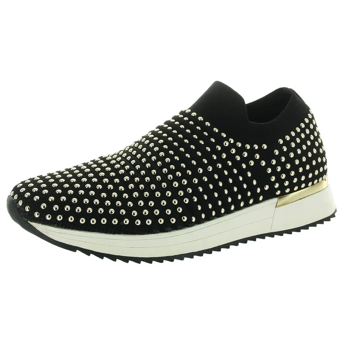 Womens Rhinestone Man Made Slip-On Sneakers
