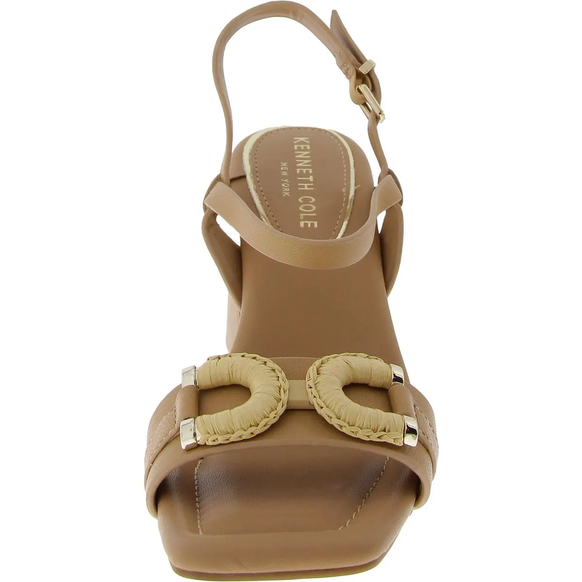 Womens Slip On Block Heel Ankle Strap