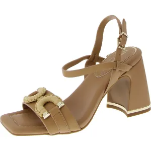 Womens Slip On Block Heel Ankle Strap