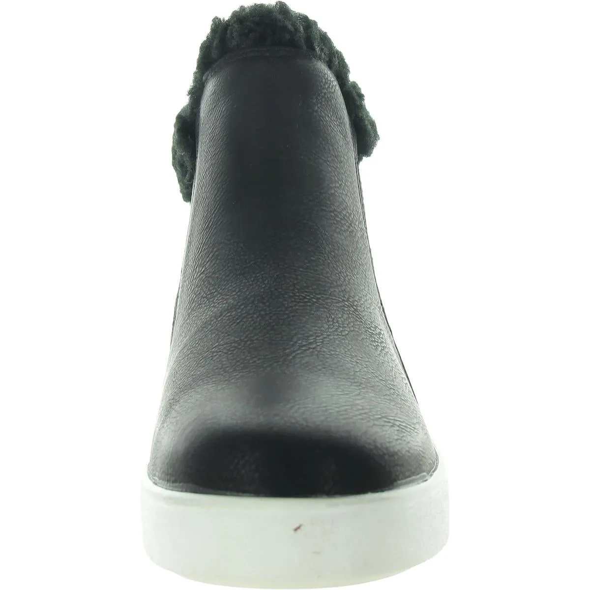 Womens Slip On Round Toe Ankle Boots