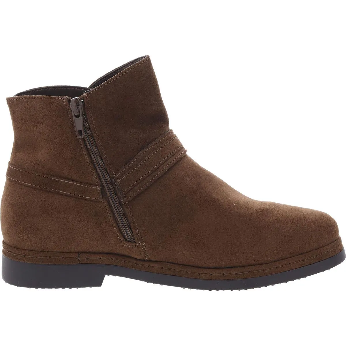 Womens Slip On Zip Up Ankle Boots