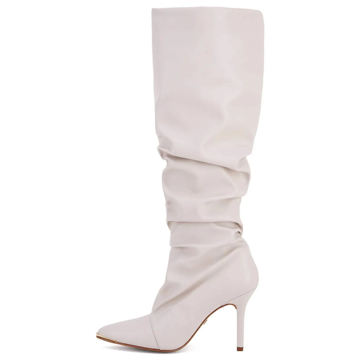 Women's Slouchy Boots With Pointy Toe In White