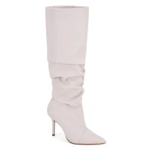 Women's Slouchy Boots With Pointy Toe In White