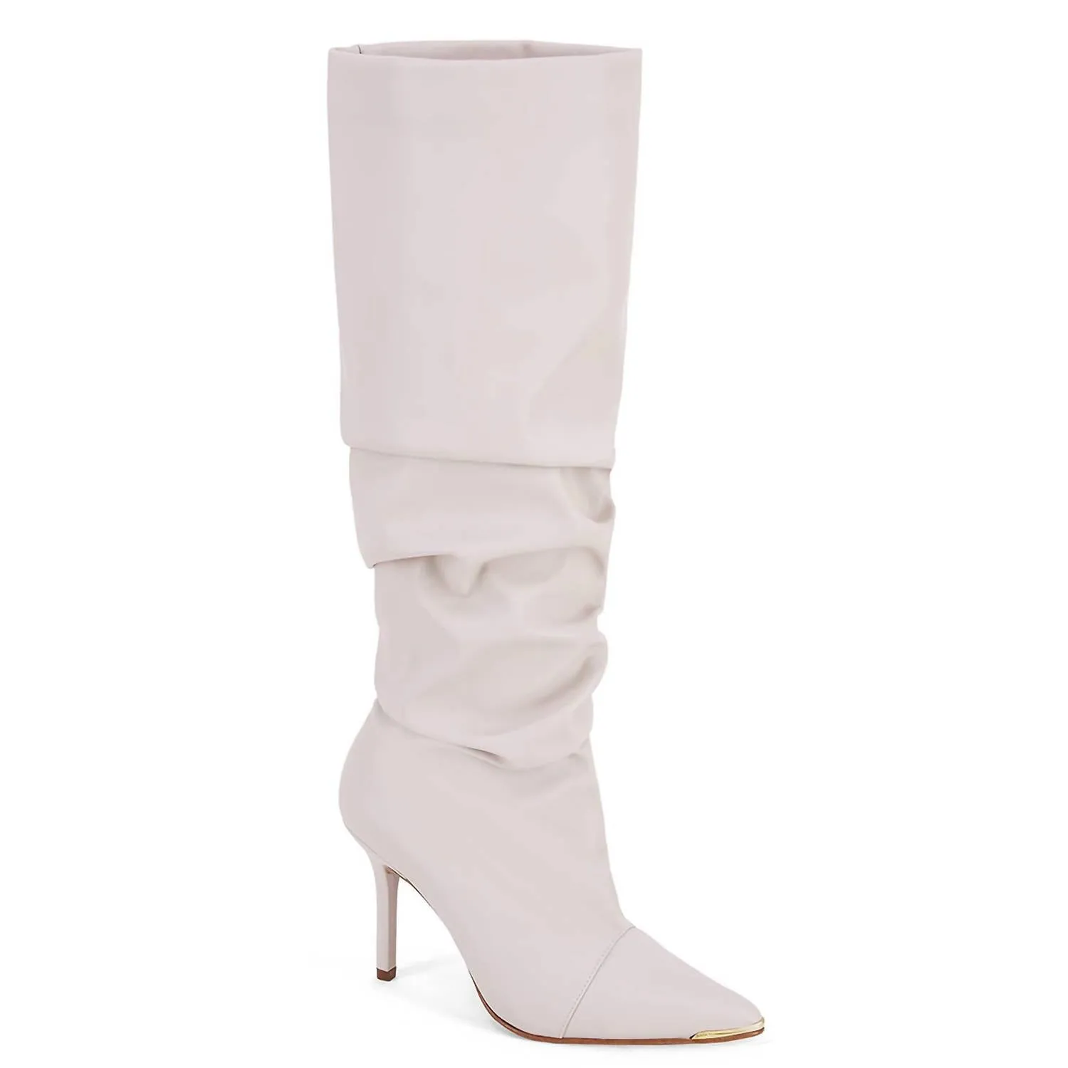 Women's Slouchy Boots With Pointy Toe In White