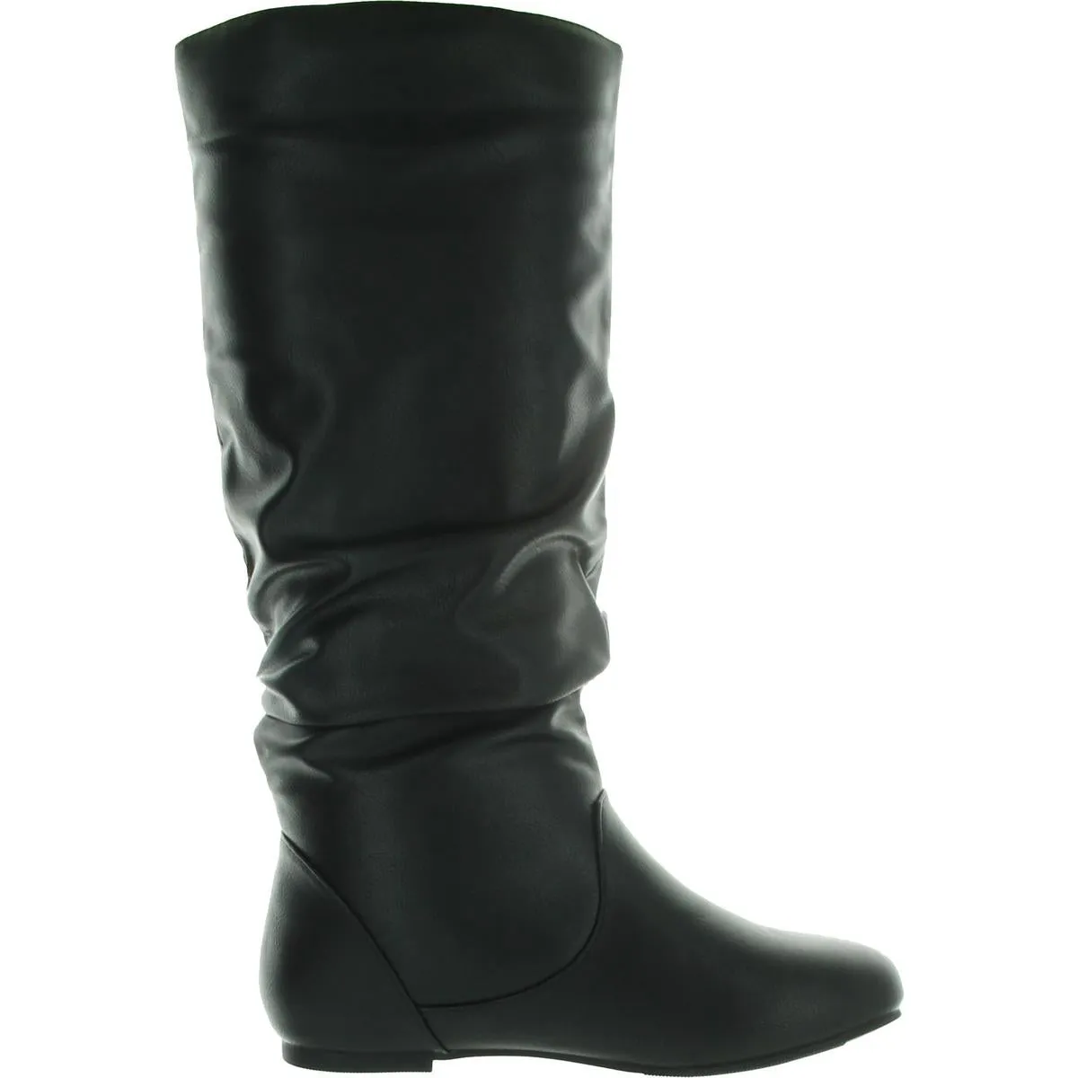 Womens Slouchy Faux Leather Knee-High Boots